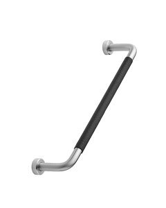 Lounge Poignée - Aspect Acier Inoxydable / Cuir Noir - 160 mm - Furnipart