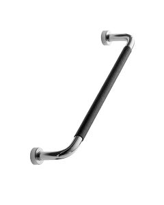 Poignée Lounge - Chromée / Cuir noir - 160 mm - Furnipart