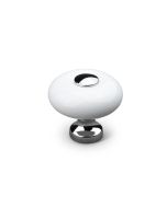 Tods Bouton - Porcelaine / Chromé 