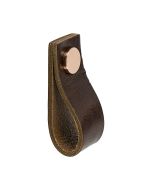 Poignée pour placard Loop - Cuir Marron / Cuivre- Beslag Design