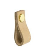 Poignée pour placard Loop - Natural Cuir / Laiton - Beslag Design