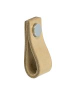 Poignée pour placard Loop - Natural Cuir / Chromé poli - Beslag Design