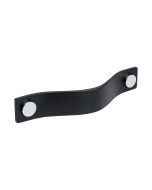 Poignée Placard Loop - Cuir Noir / Chromé - Beslag Design