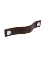 Poignée Placard Loop - Cuir Marron / Chromé - Beslag Design