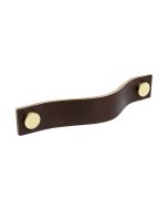 Poignée Placard Loop - Cuir Marron / Laiton - Beslag Design