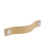 Poignée Placard Loop - Cuir Naturel / Chromé - Beslag Design
