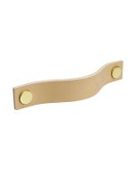 Poignée Placard Loop - Cuir Naturel / Laiton - Beslag Design