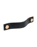 Poignée Placard Loop - Cuir Noir / Cuivre - Beslag Design