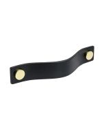 Poignée Placard Loop - Cuir Noir / Laiton - Beslag Design
