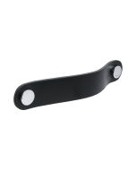 Poignée ronde Loop - Cuir noir / Chrome poli - Beslag Design